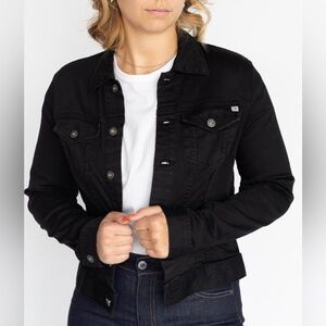AG Adriano Goldschmied Robyn Slim Fit Jean Jacket, Midnight Black, sz L